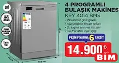 KEYSMART 4 PROGRAMLI BULAŞIK MAKİNESİ KEY 4014 BMS fiyat ve kampanya bilgisi